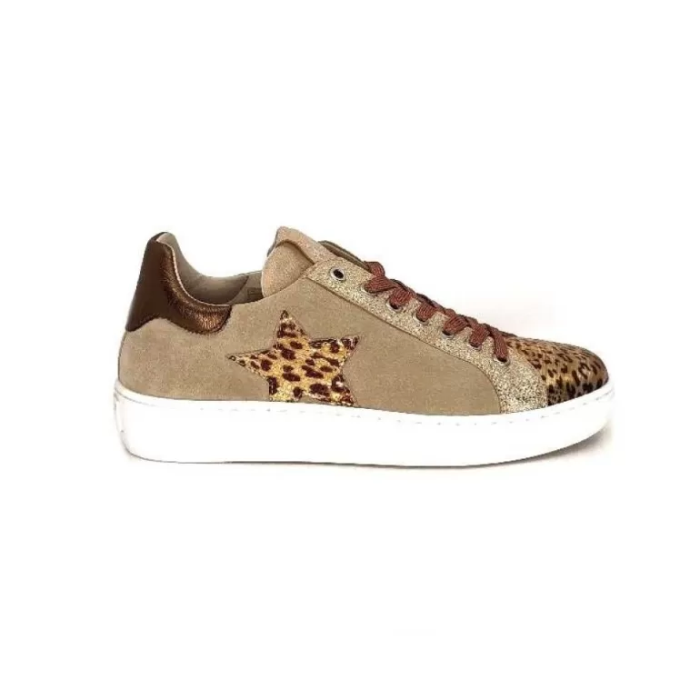 Requin Reqins Sun Stella Mix Leather Suede Beige Online