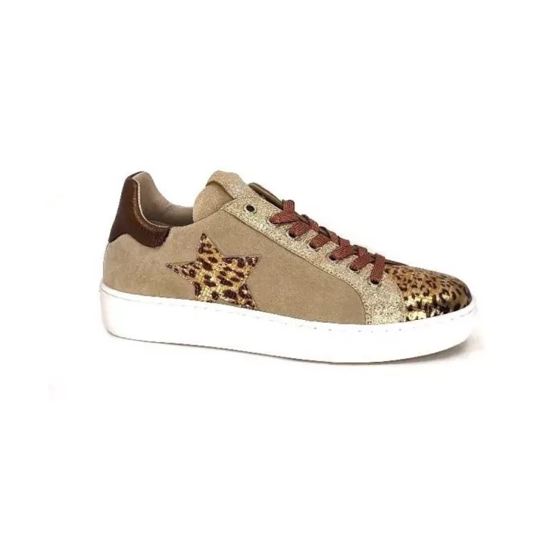 Requin Reqins Sun Stella Mix Leather Suede Beige Online